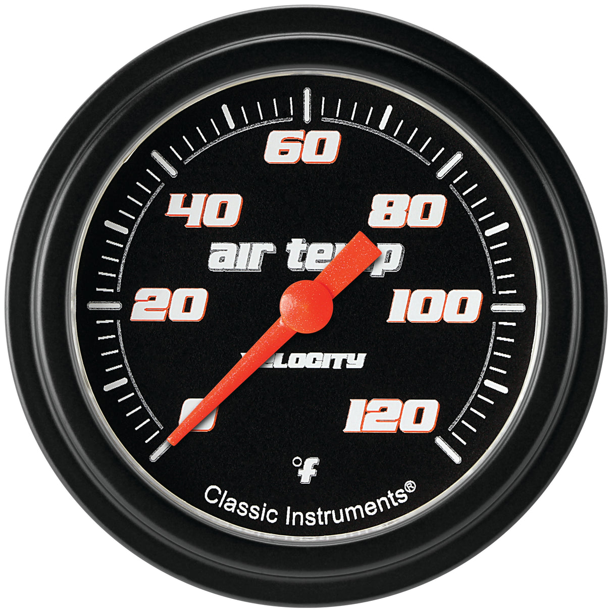 Classic Instruments Velocity Black 2-5/8" Outside Air Tempature Gauge - VS399BBLF