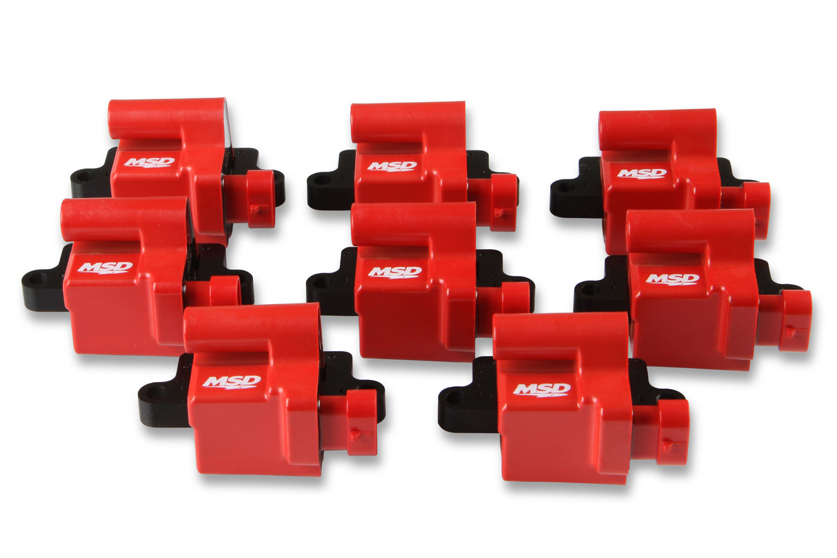 MSD Ignition Coil - GM LS Blaster Series - L-Series Truck Engine - Red - 8-Pack - 82648