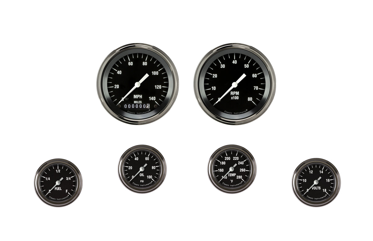 Classic Instruments Hot Rod Six Gauge Set 101 - HR101SLF