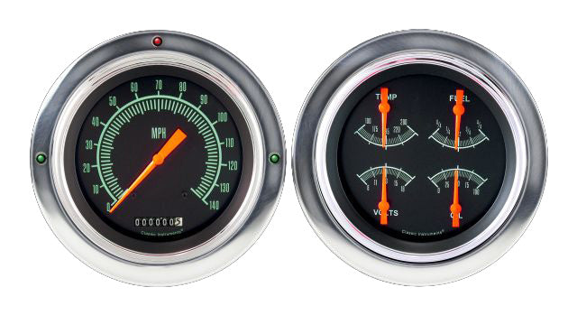 Classic Instruments 1954-55 G/Stock Chevy Truck 5" Speedo & Quad Gauge Set LS - CT54GS52-LS