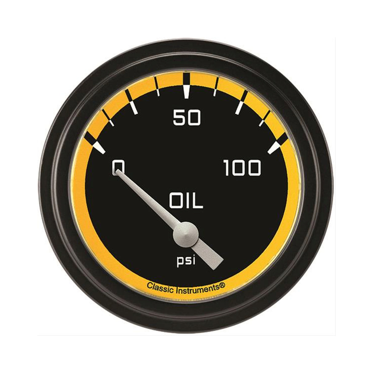 Classic Instruments Autocross Yellow 2 5/8" Oil Pressure Gauge - AX281YBLF