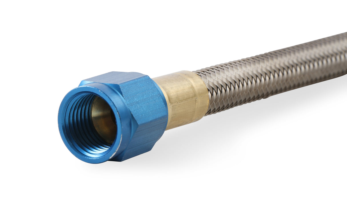 NOS Stainless Steel Braided Hose -6AN 1-foot Blue - 15400NOS