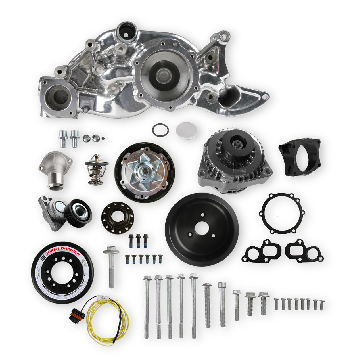 Holley 20-202P Premium Mid-Mount Race Accessory System - Polished Finish
