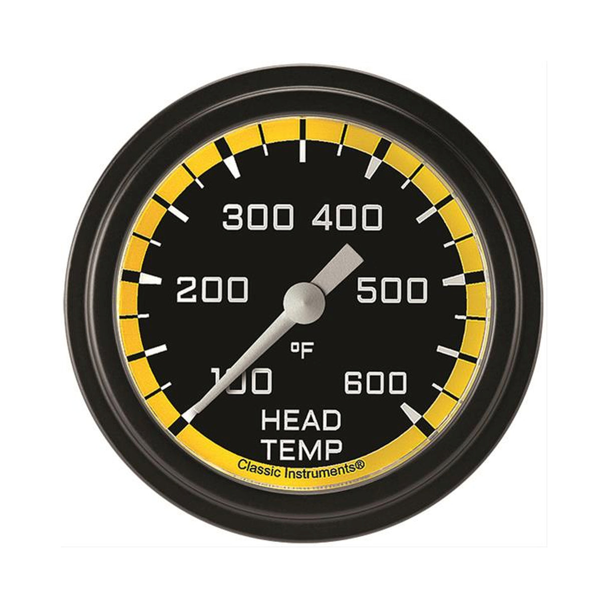 Classic Instruments Autocross Yellow 2 5/8" Cylinder Head Temp. Gauge - AX397YBLF