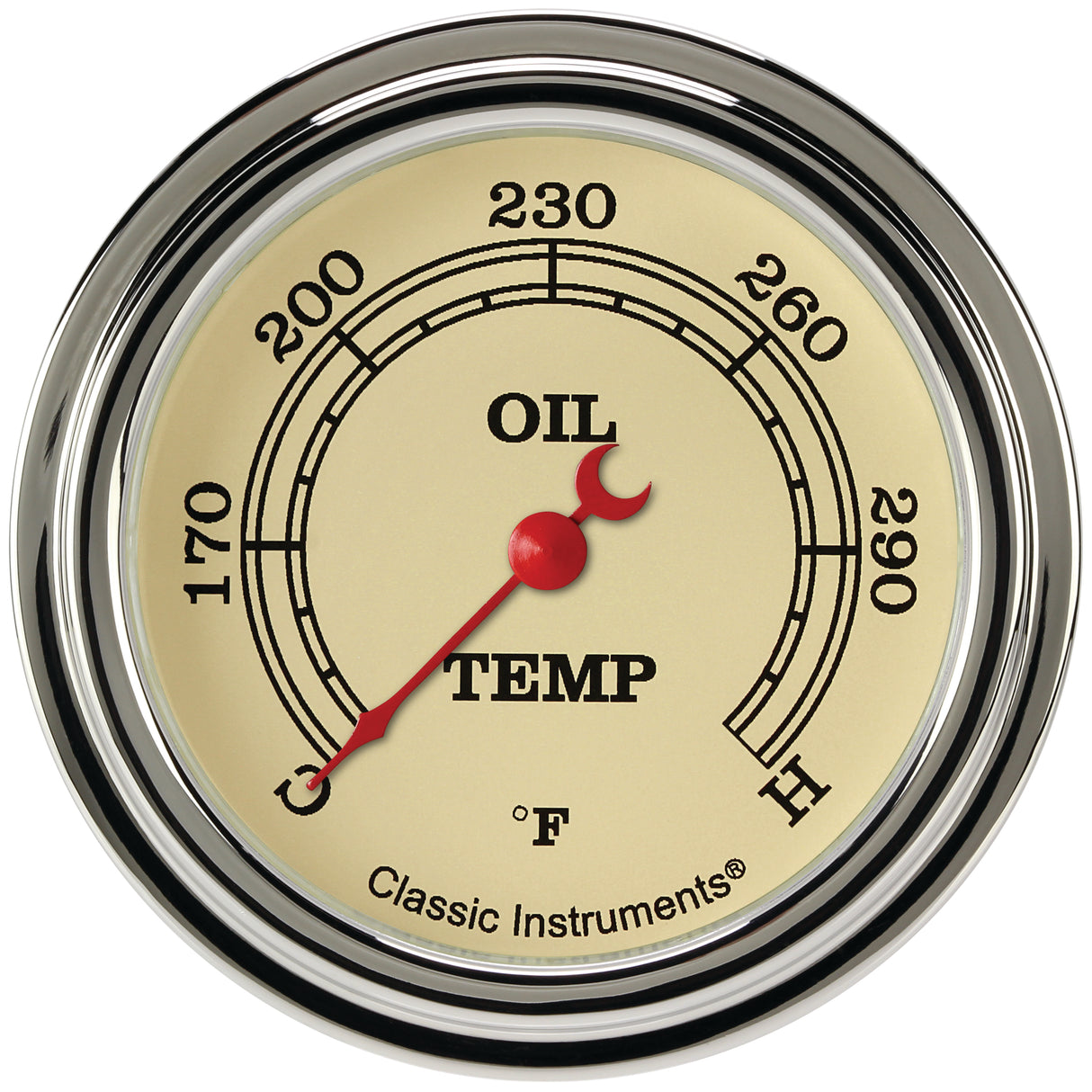 Classic Instruments Vintage 2-5/8" Oil Temperature Gauge - VT328SLF