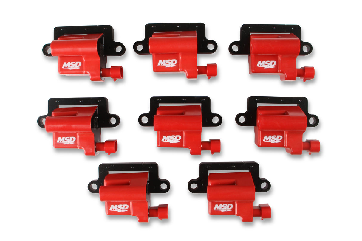 MSD Ignition Coil - GM LS Blaster Series - L-Series Truck Engine - Red - 8-Pack - 82648
