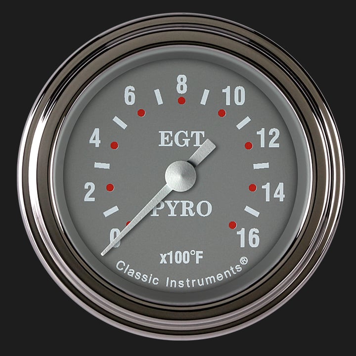 Classic Instruments Silver Gray 2 1/8" Exhaust Gas Temp. Gauge - SG198SLF