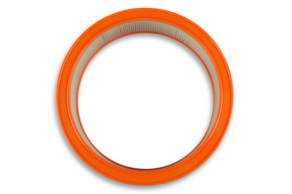 Holley 120-179 Air Filter - 14"x3" - White Paper Element - Orange Ring