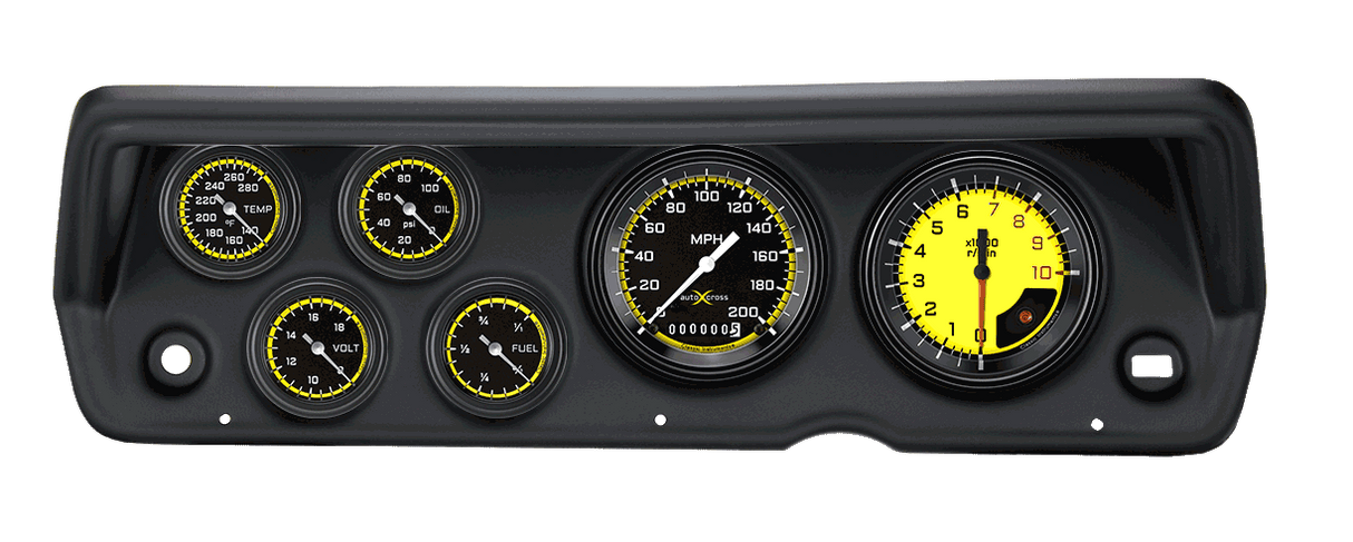 Classic Instruments AutoCross Yellow Series full-sweep - CDDU70AXY101BL