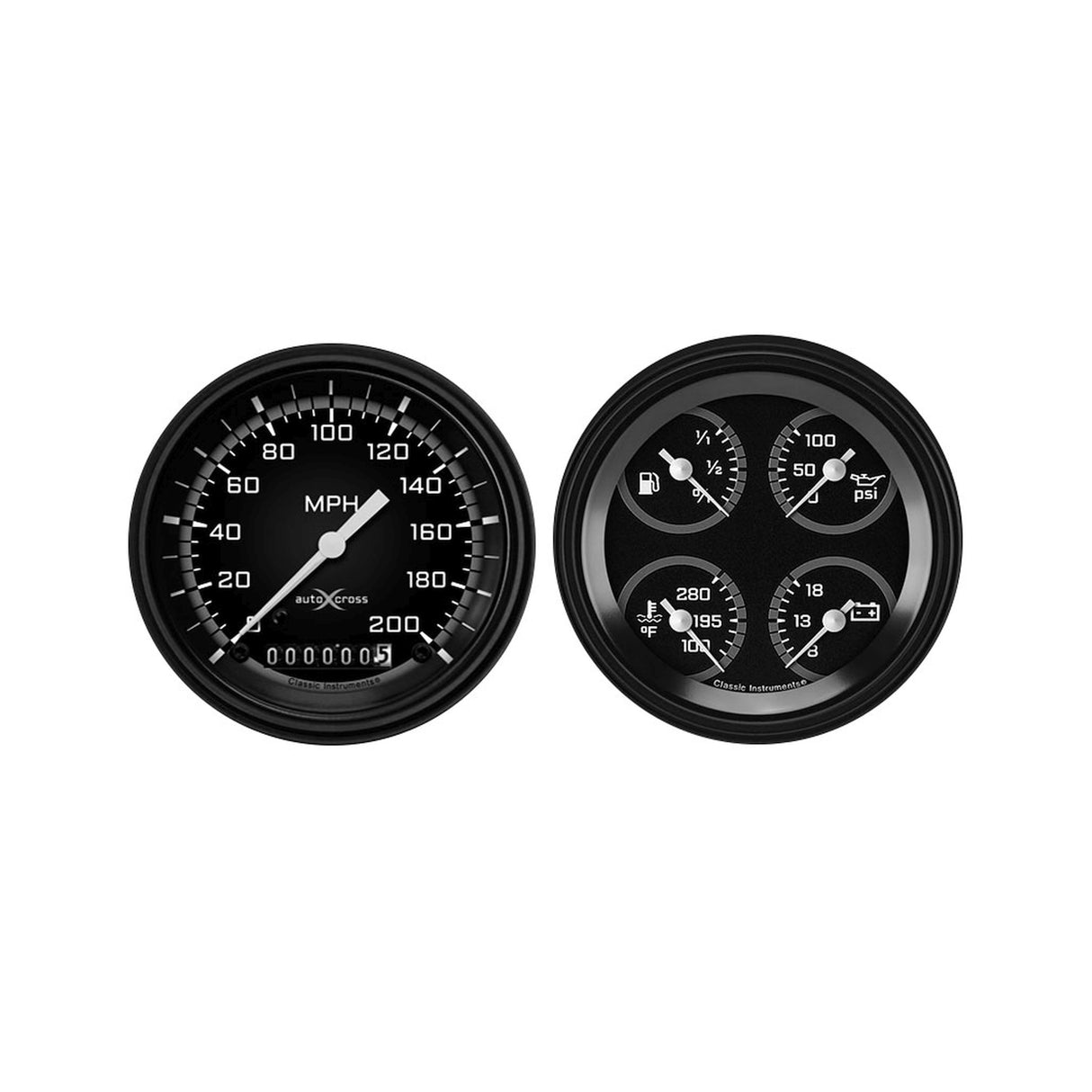 Classic Instruments Auto Cross Gray 6 Gauge Set - AX02GBLF