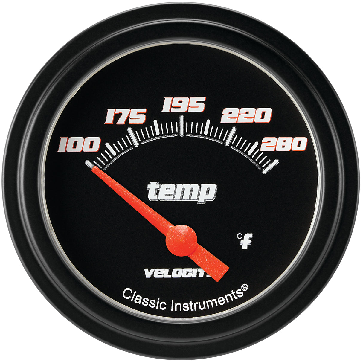 Classic Instruments Velocity Black 2-5/8" Short Sweep Water Temp Gauge - VS226BBLF-08
