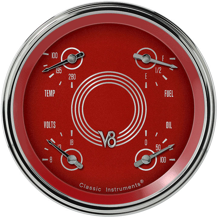 Classic Instruments V8 RED STEELIE 5IN QUAD 0-30ohm - V8RS31SLF