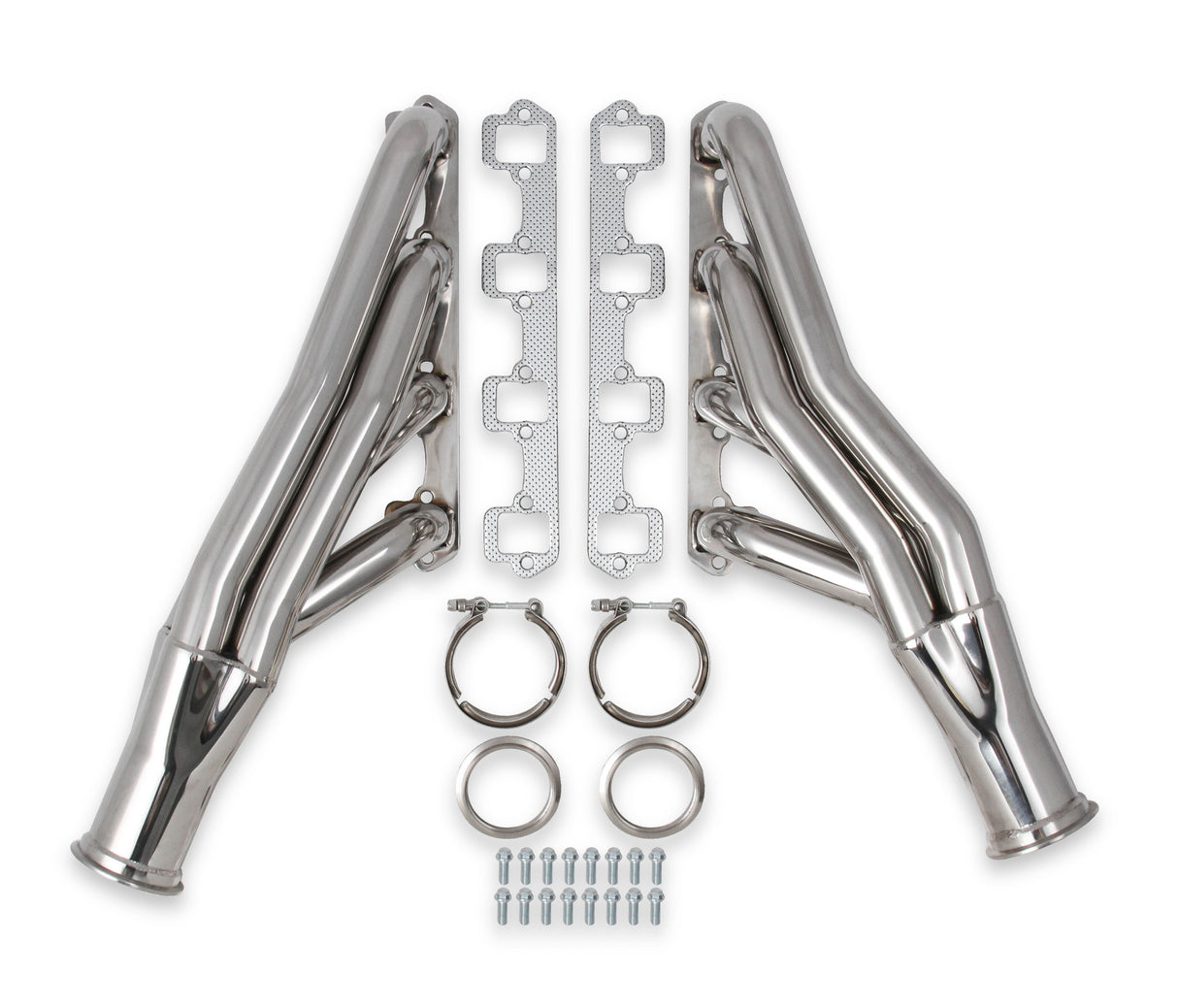 Flowtech Small Block Ford Turbo Headers - Polished 304 Stainless Steel - 12165FLT