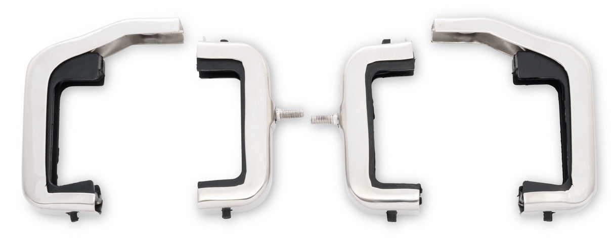 Scott Drake Bronco Stainless Steel Radiator Bracket Set (4 Row) - C6TZ-8A193-4SK