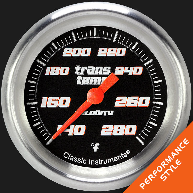 Classic Instruments Velocity Black 2 5/8" Transmission Temperature Gauge - VS327BAPF