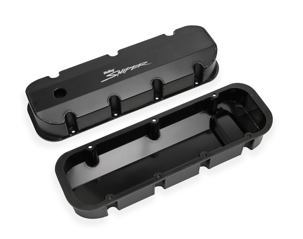 Holley 890004B Sniper Valve Cover - Fabricated Aluminum - BBC - Tall - Black