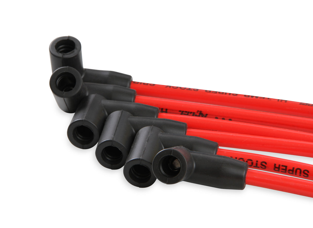 ACCEL Spark Plug Wire Set - Super Stock Spiral Core 8mm - Jeep L6 - Red - 5129R