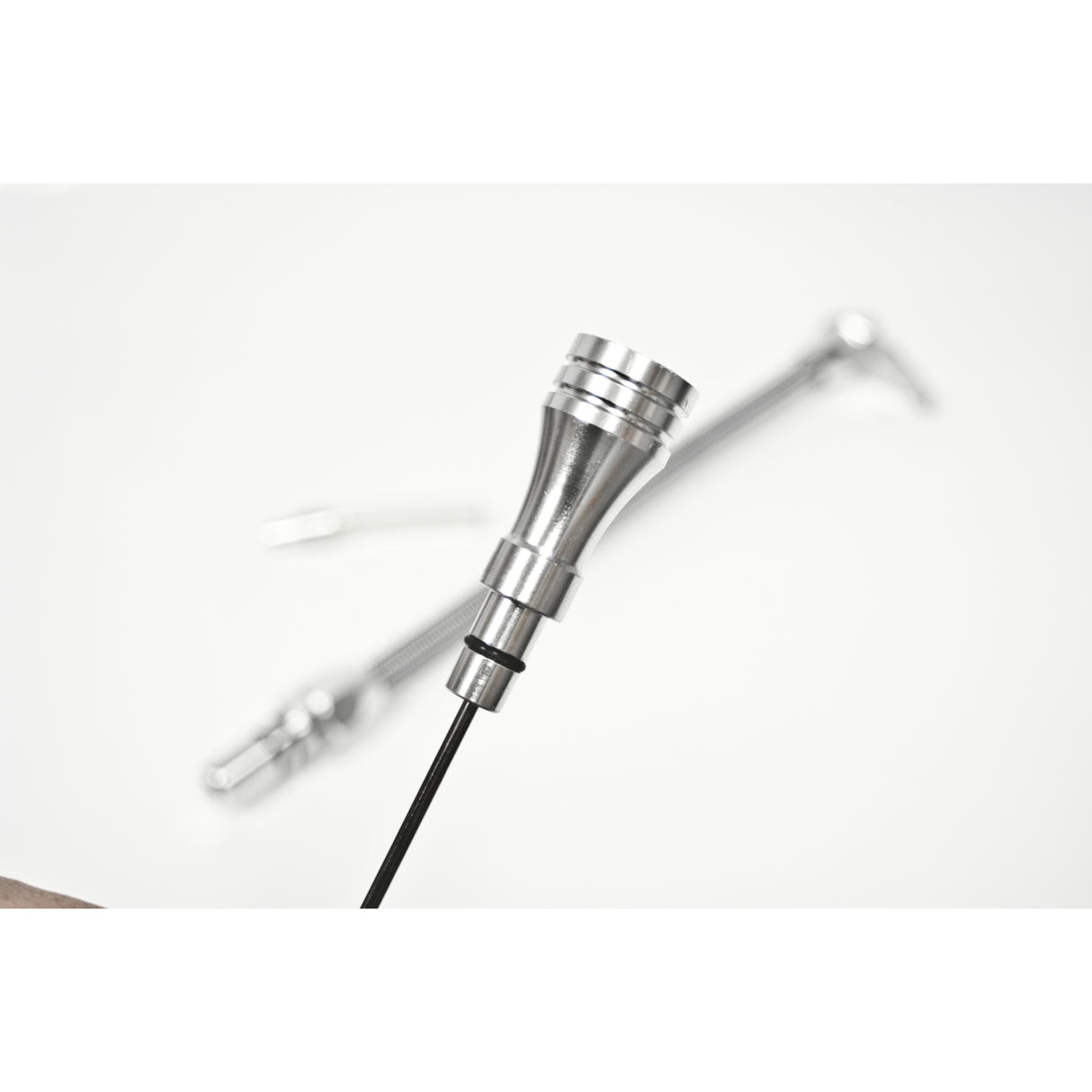 B&M Auto Transmission Dipstick & Tube - Billet Aluminum/Stainless Steel Braided - 22166