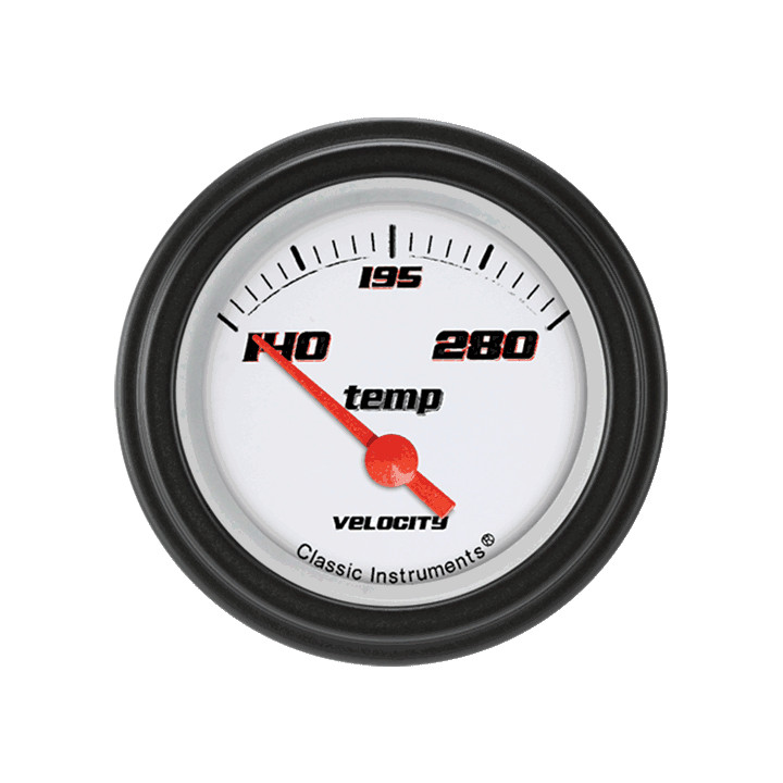 Classic Instruments Velocity White 2 1/8" Water Temp - VS26WBLF