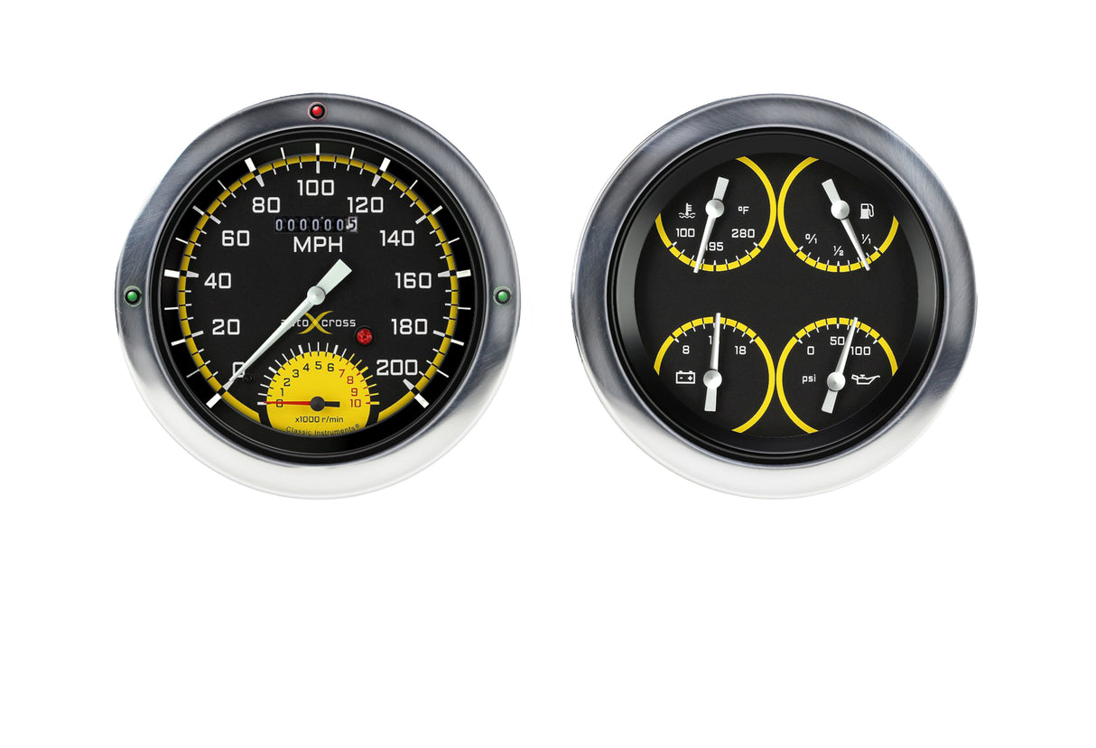 Classic Instruments 1954-55 AX YELLOW CH TRK 5IN SPEEDTAC/QU-LS - CT54AXY62-LS