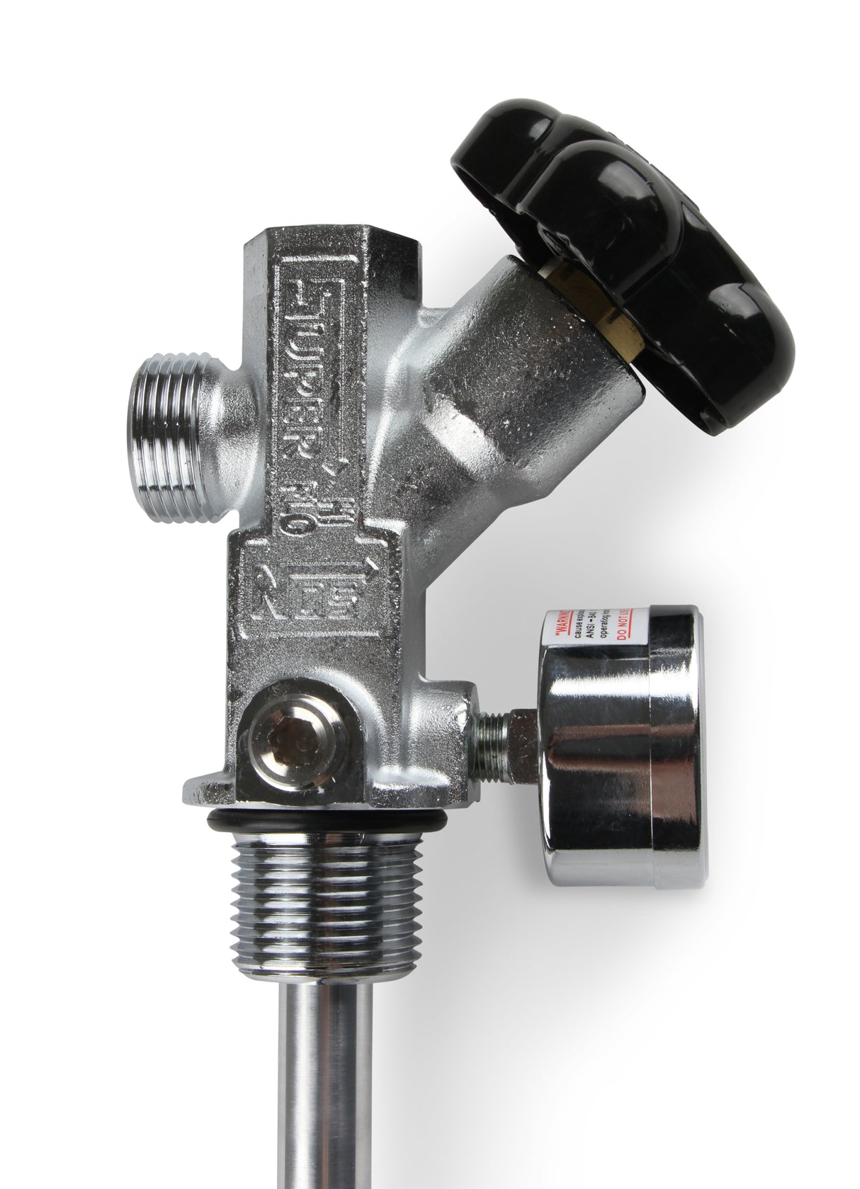 NOS 10 lb. Bottle Super Hi-Flow Valve Assembly with Siphon Tube and Blue Gauge - 16137ANOS