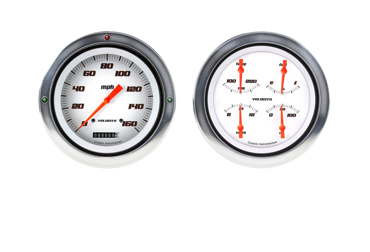 Classic Instruments 1954-55 VEL WHT CHEV TRK 5IN SPEED/QU-LS - CT54VSW52-LS