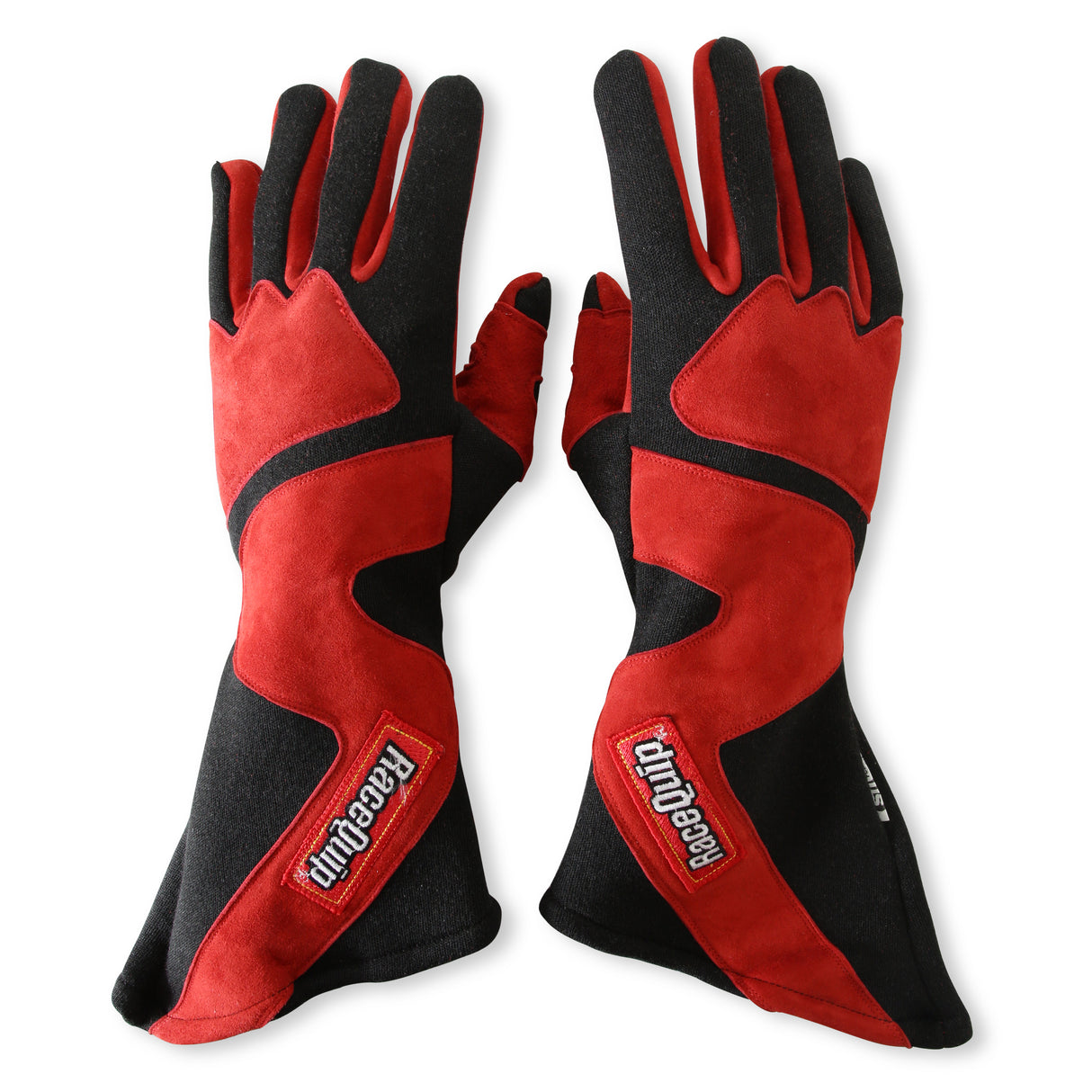 Racequip SFI 3.3/5 Red / Black Long Gauntlet Nomex Race Gloves - Large - 358105RQP