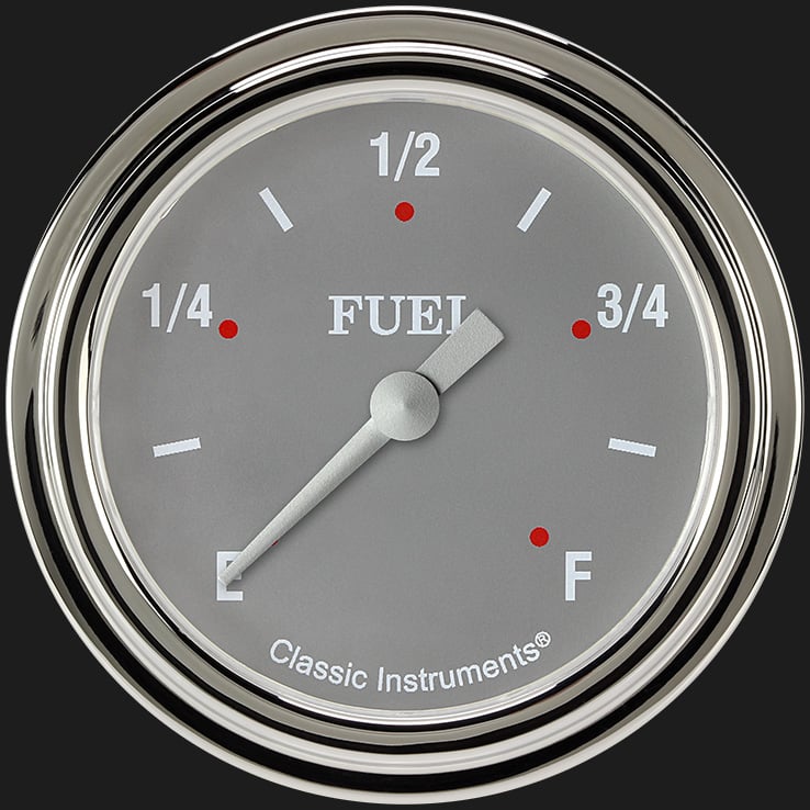 Classic Instruments Silver Gray 2 5/8" Fuel Gauge - SG309SLF