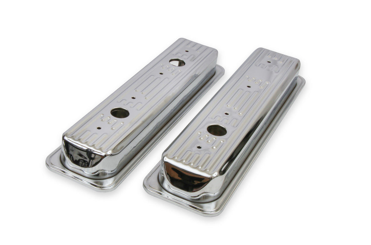 Mr Gasket Chrome Valve Covers - Finned - 9415