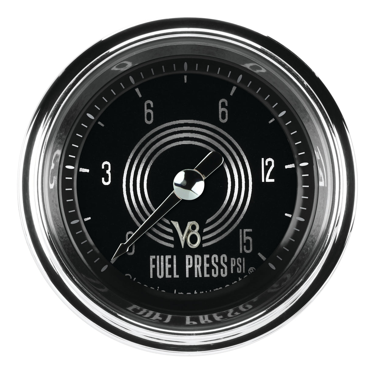 Classic Instruments V8 Speedster 2-1/8" Fuel Pressure Gauge (15 PSI) - V8SR145SHC