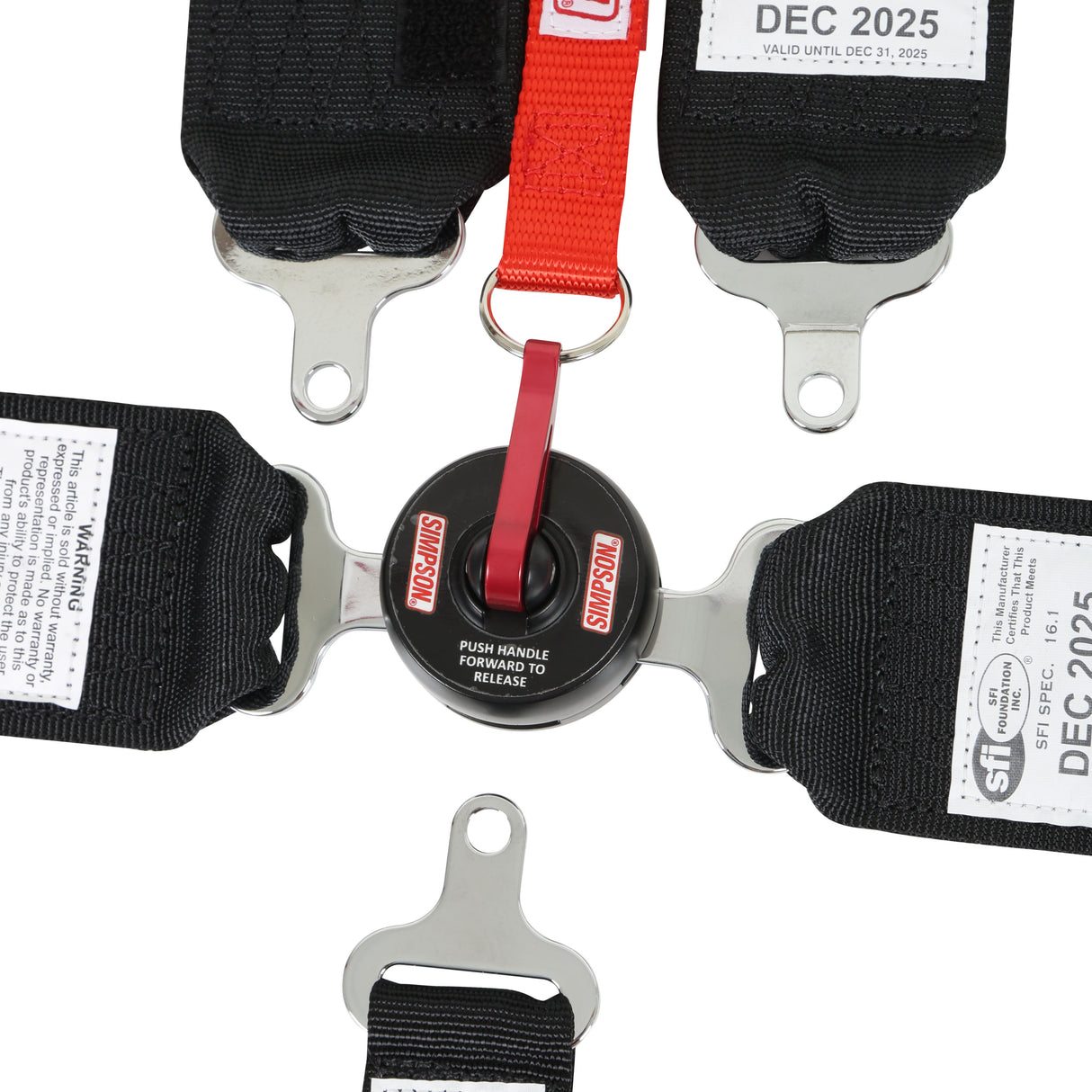 Simpson 29102BKH LCL 62" Lap FM 5-Point PU Harness Black - 29102BKH