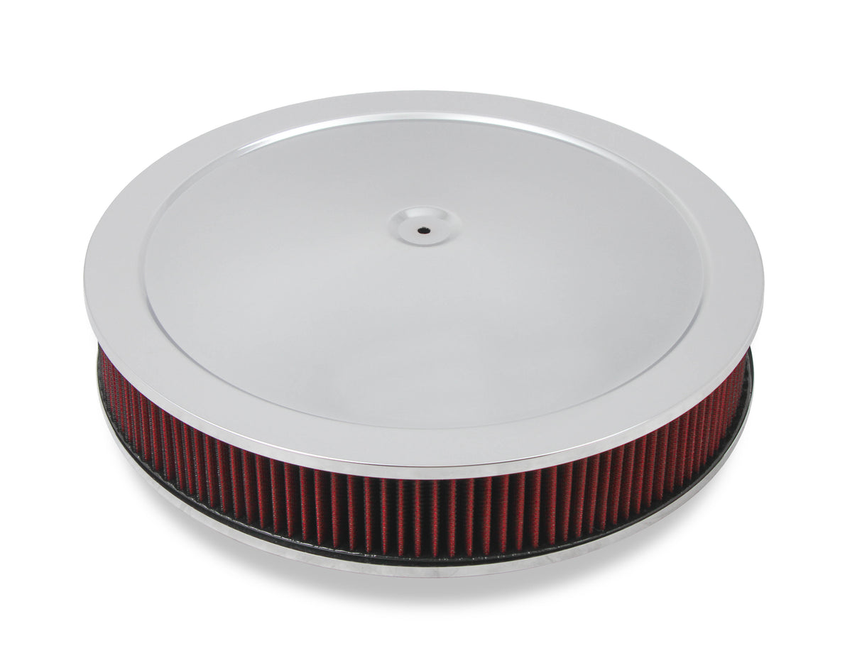 Holley 120-4130 4150 Drop Base Air Cleaner Chrome w/3" Red Washable Gauze Filter
