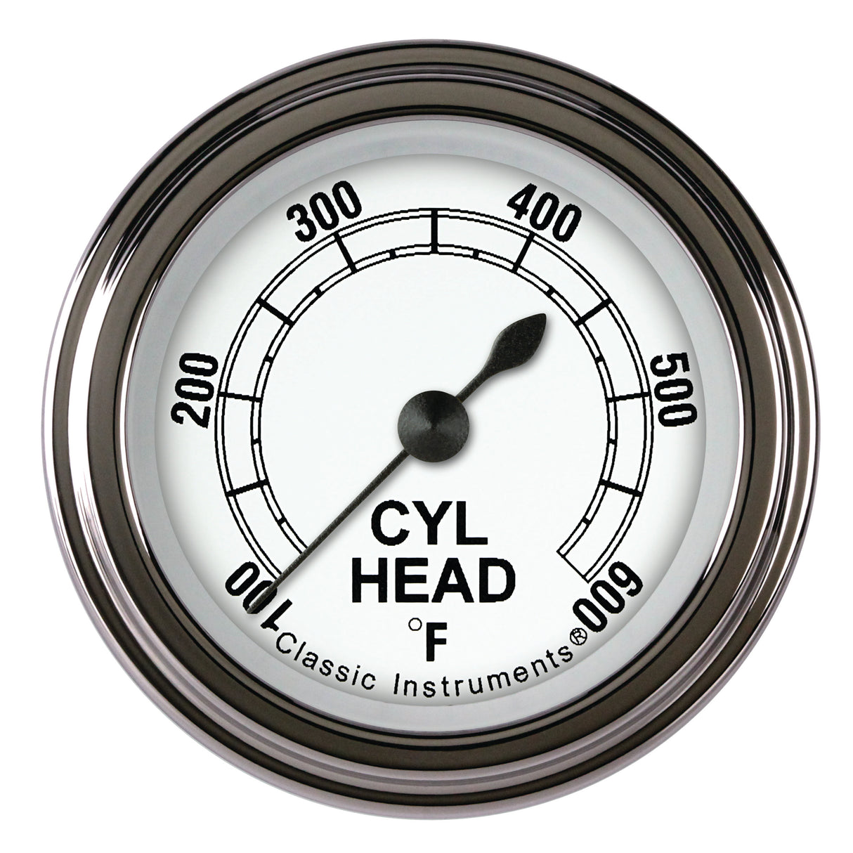 Classic Instruments Classic White 2-1/8" Cylinder Head Tempature Gauge - CW197SLF