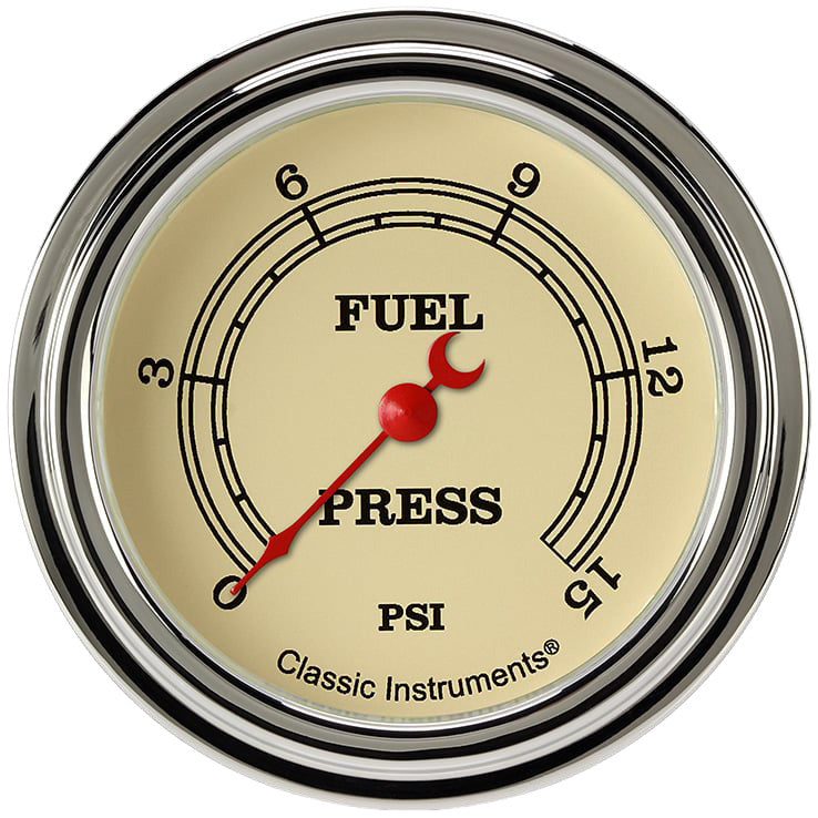 Classic Instruments Vintage 2-5/8" Fuel Pressure Gauge (15 PSI) - VT345SLF