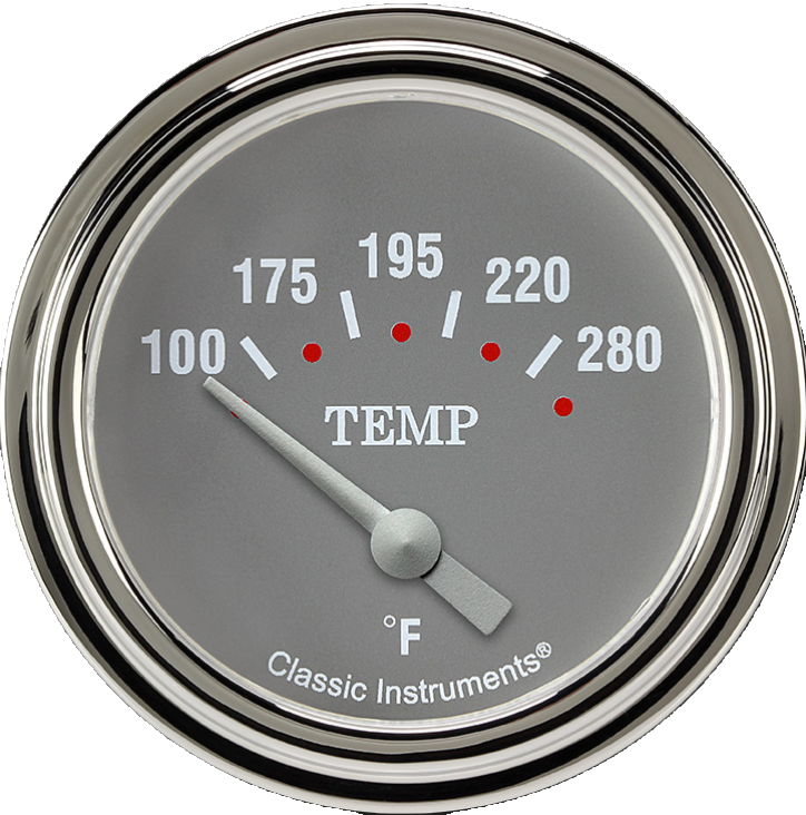 Classic Instruments G/Stock 2 5/8" Short Sweep Water Temperature Gauge - GS226SLF-08