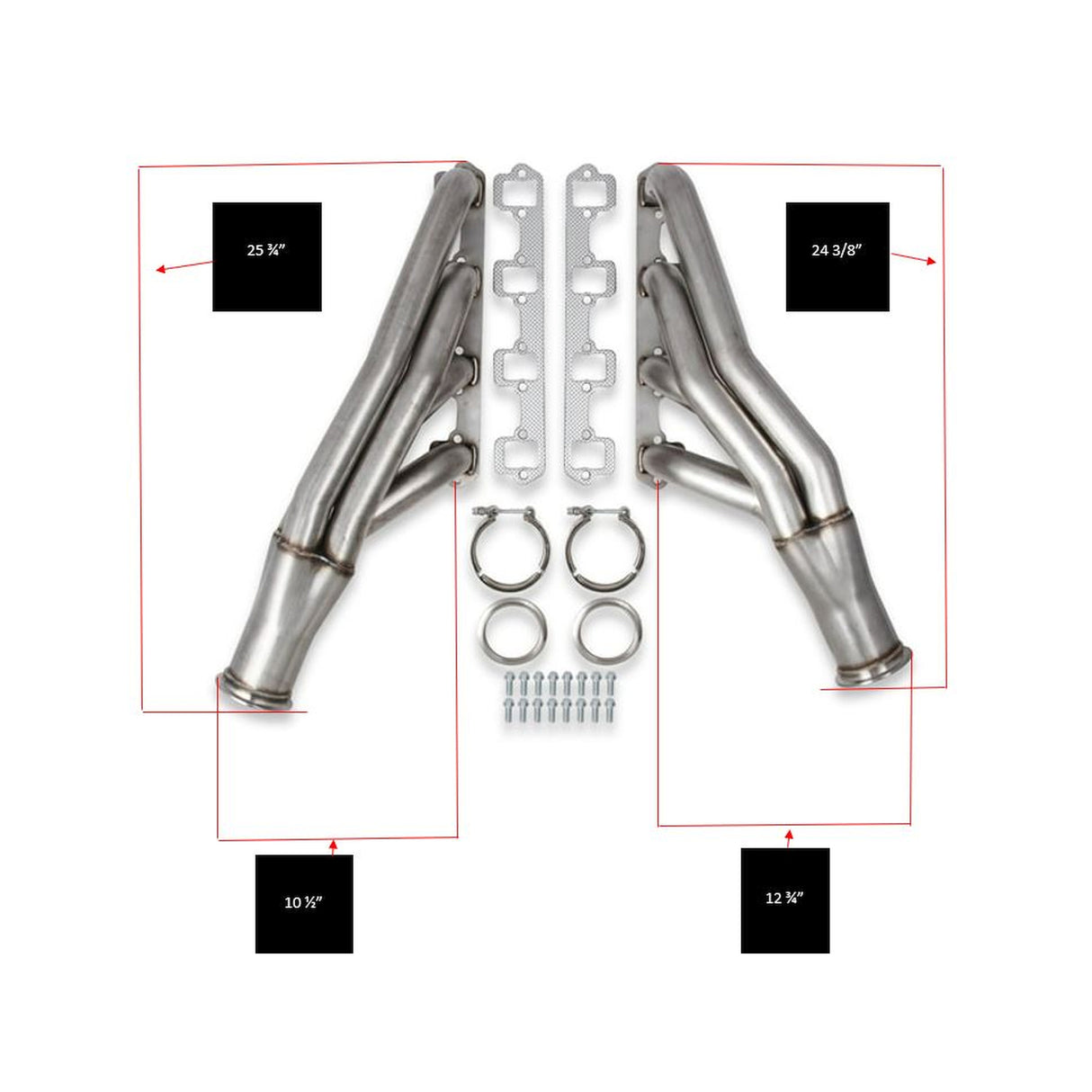 Flowtech Small Block Ford Turbo Headers - Natural 304 Stainless Steel - 12167FLT