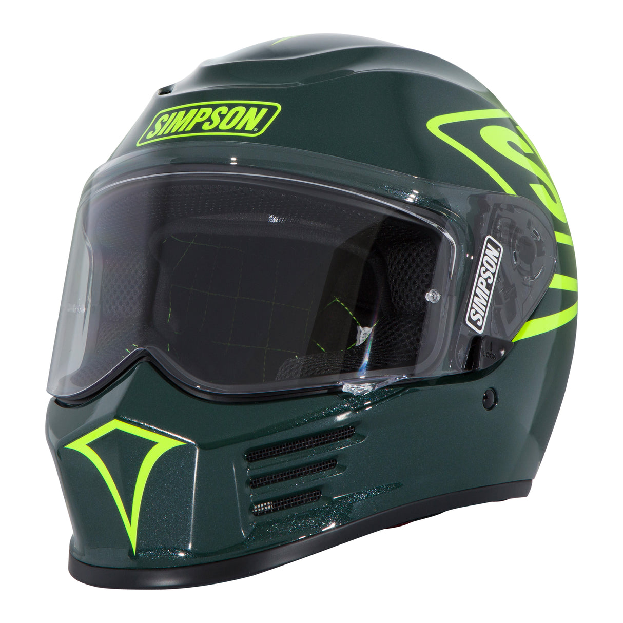 Simpson Motorcycle Speed Bandit Helmet - 12 O'clock Green - Small - SPB127SM