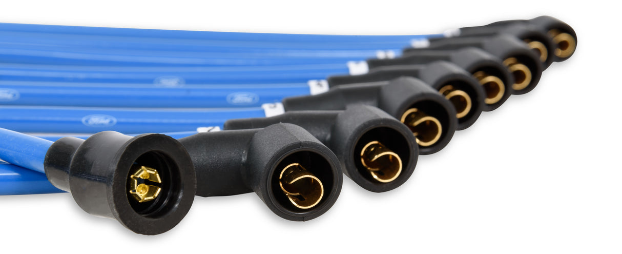 Scott Drake Spark Plug Wires 8mm with Ford Logo - C5OZ-12259-BL8