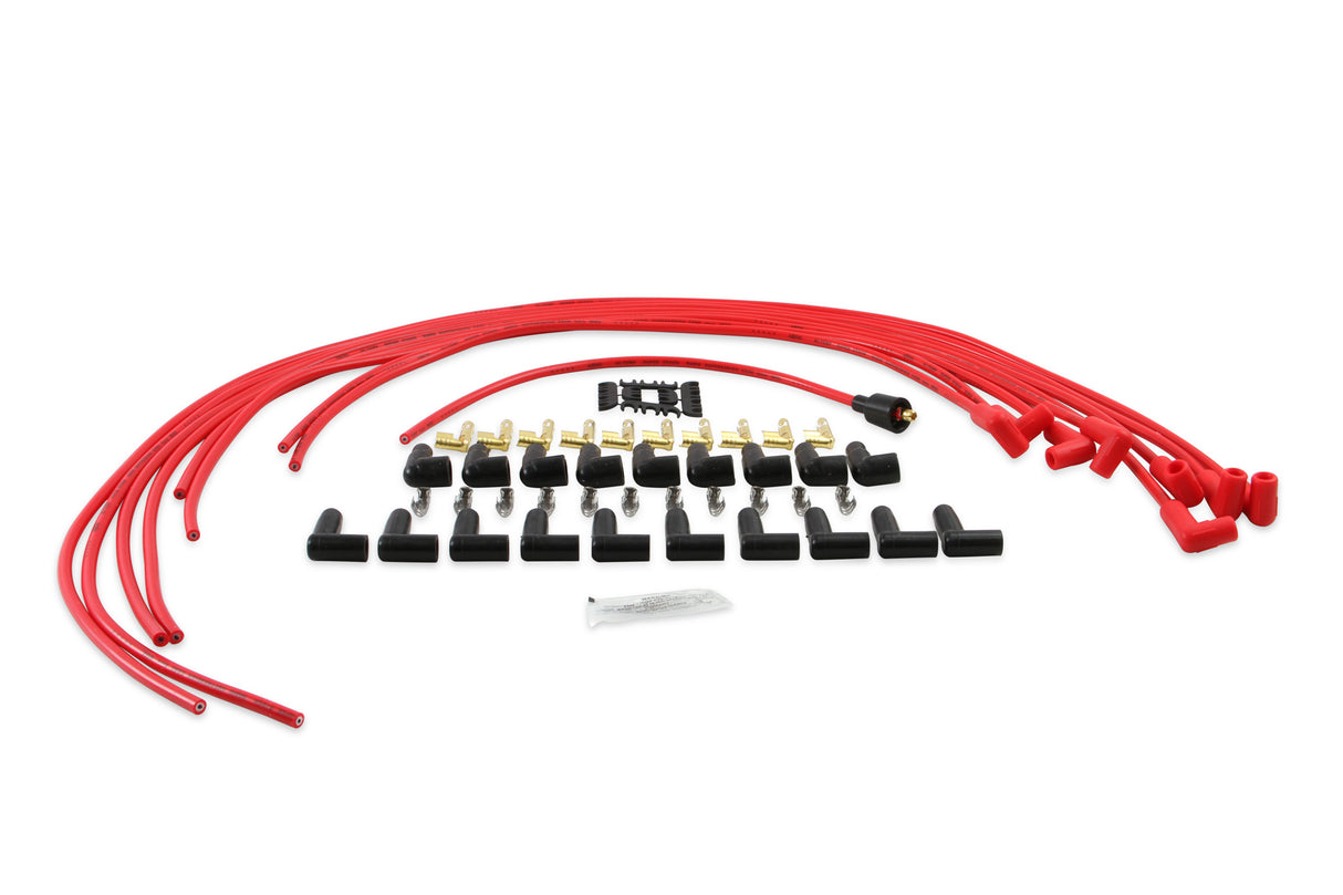 ACCEL Spark Plug Wire Set- 8mm- Super Stock Universal-Graphite Core- 90 Deg Boots- Red - 4041R