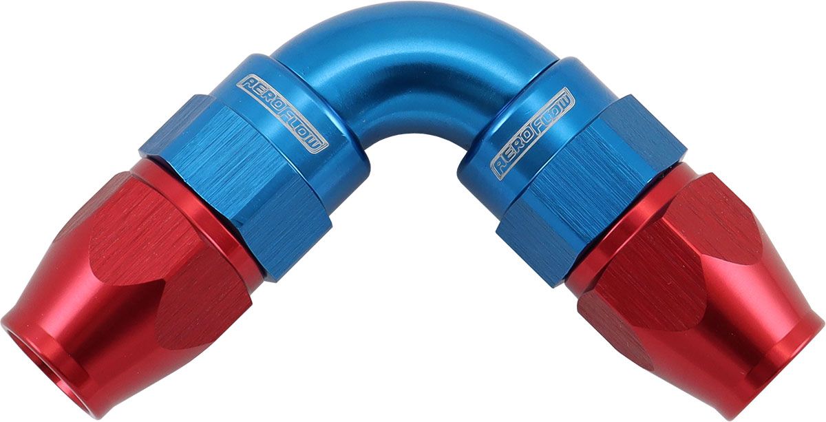 Aeroflow 590 Series PTFE 90° Dual Hose Ends -4AN (AF593-04-04D) AF593-04-04D