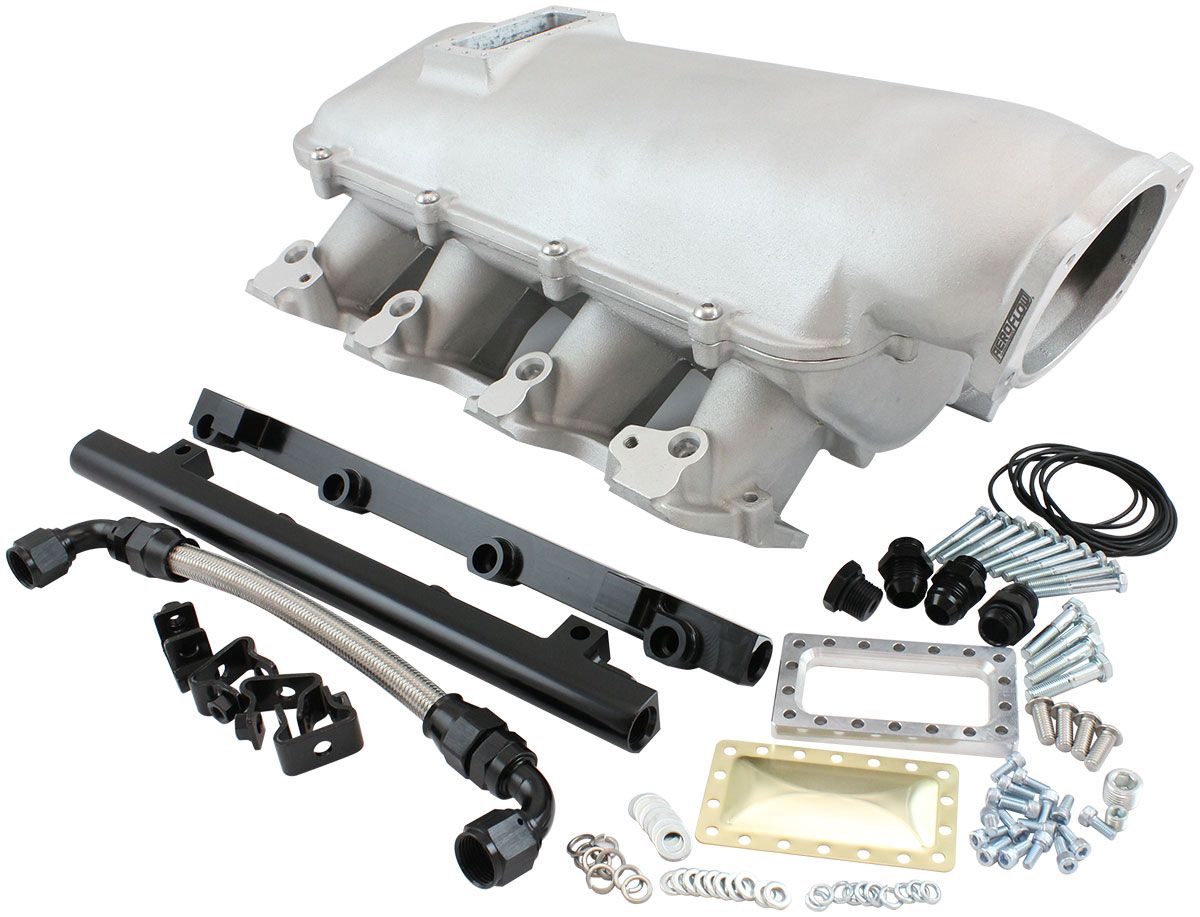Aeroflow GM LS Rectangle Port Low Rise EFI Modular Intake Manifold, Natural Cast Finish (AF6063-6000)