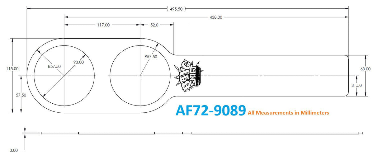 Aeroflow Bang Shift Vertical Cup Holder Plate (AF72-9089) AF72-9089