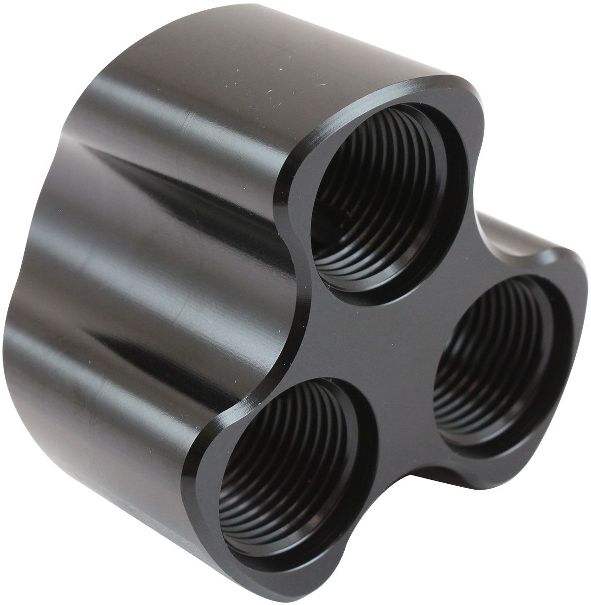 Aeroflow 4 Port Inline Distribution Block - Black Finish (AF935-10-08BLK)