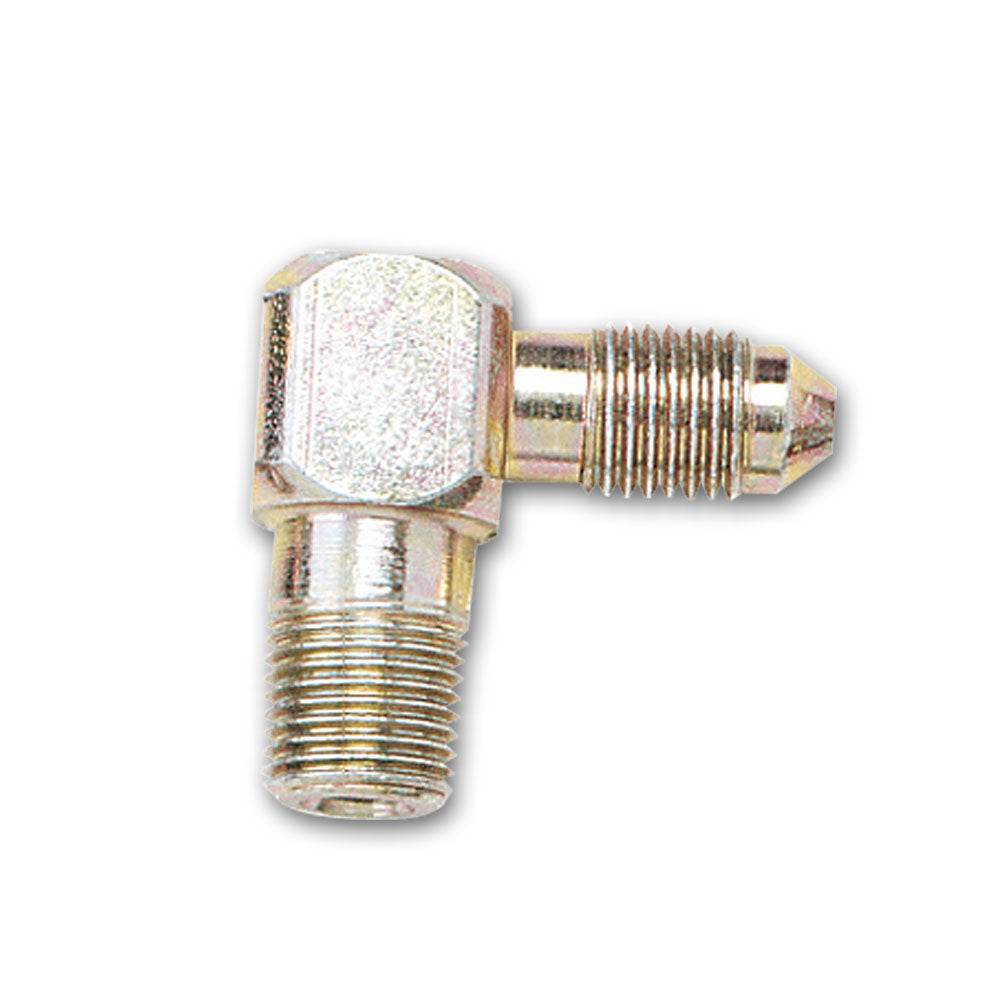 Longacre Caliper fitting - 1/8" NPT x #3 AN 90 degrees - 52-45233