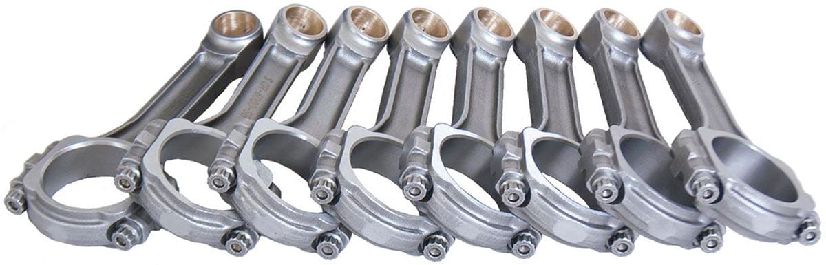 Eagle I-Beam Conrod Set, Bushed, 6.000" Length, 2.000" Small Journal (EASIR6000SBLW) EASIR6000SBLW