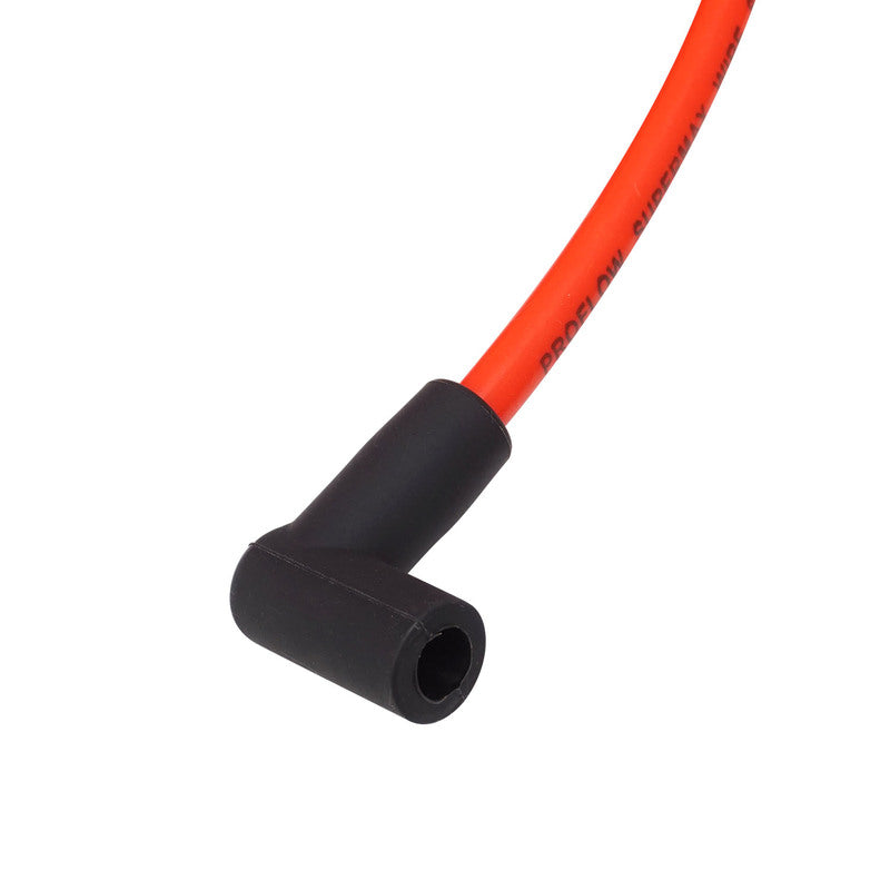 Proflow SuperMax Wire, Ignition Lead Kit, 8.5mm Spiral Core, Red, 90 Deg Plug, Hei & Socket Cap, Universal, V8 with Separator Set - PFE-L85090R