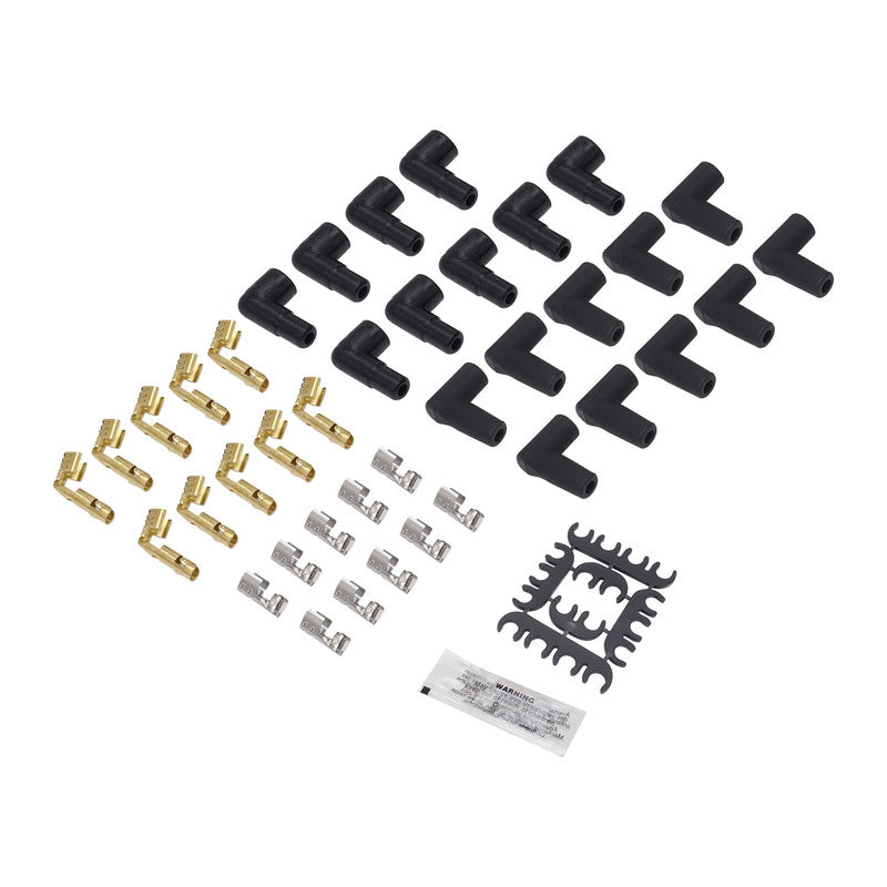 Proflow SuperMax Wire, Ignition Lead Kit, 8.5mm Spiral Core, Red, Ceramic 90 Deg Plug, Hei & Socket Cap, Universal, V8 with Separator Set - PFE-L85090RC