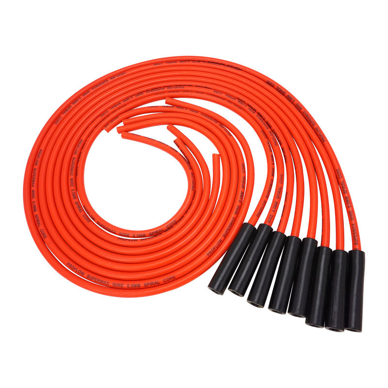 Proflow SuperMax Wire, Ignition Lead Kit, 8.5mm Spiral Core, Red, Coil Relocation Kit, Cut To Length, LS Chevrolet, Holden Commodore, Set - PFE-L85LSCTFR PFE-L85LSCTFR
