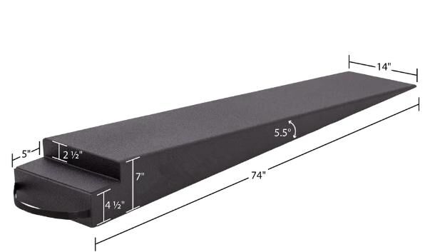 Proflow Pro Ramp, Trailer Ramps, 1-piece, 74'' Long, 5.5 Degree, 7 in. Tall, Pair - PFE-PRP-TR7 PFE-PRP-TR7