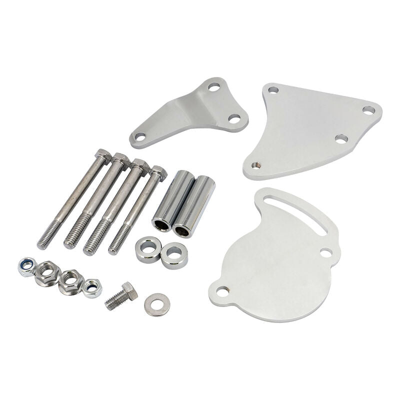 Proflow Power Steering Steel Bracket Kit Fits Saginaw Type II Pump, SB Chev Short Water Pump Chrome - PFE-R3727C PFE-R3727C